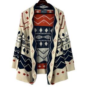 Paper Crane Women Size M Open Cardigan Sweater Southwestern Aztec Boho Hippie